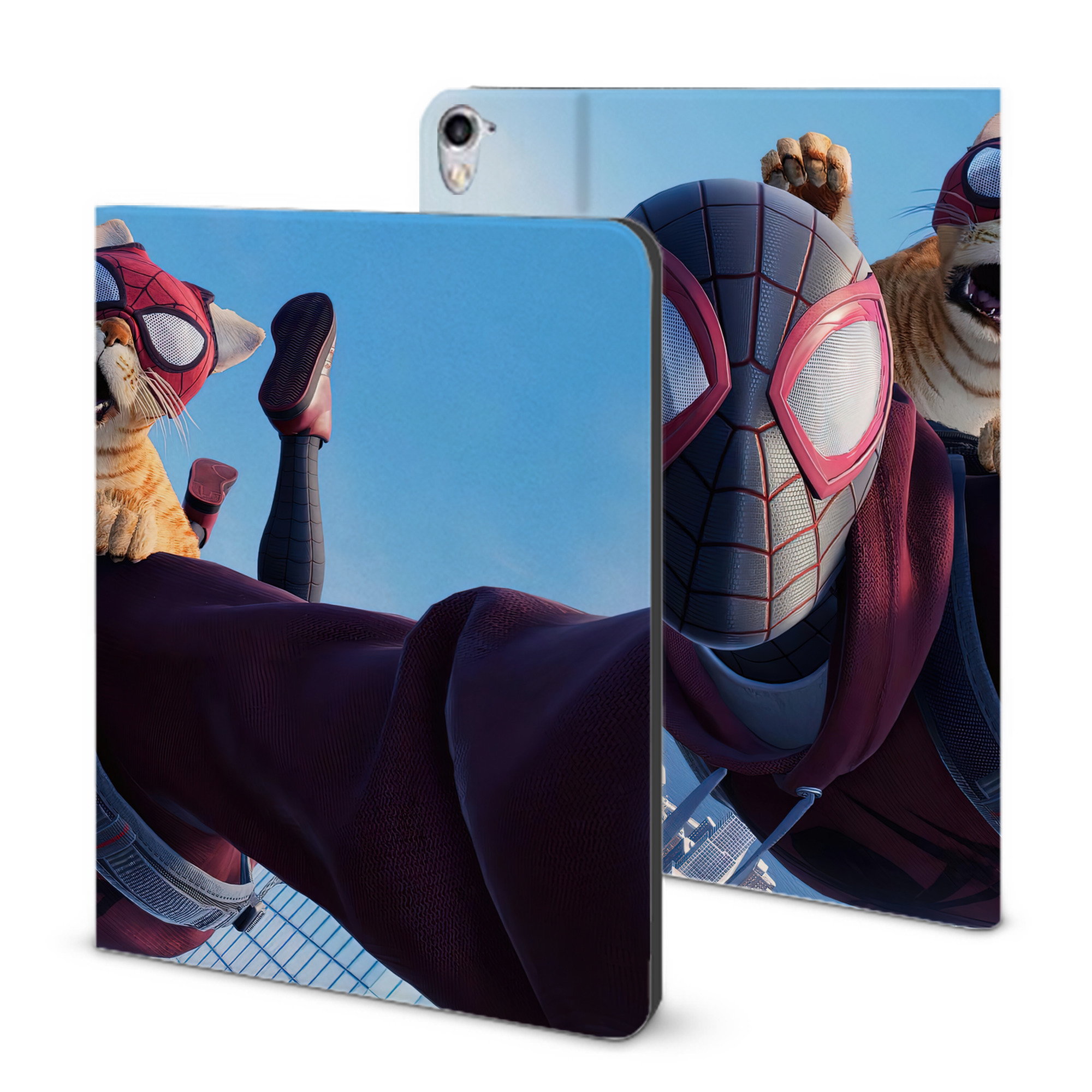 （画像用） Spider Man スパイダーマン IPad ケース ブック型 PUレザー TPU 耐衝撃 軽量 薄型 ペン収納なし 全面保護 IPad 各モデル対応